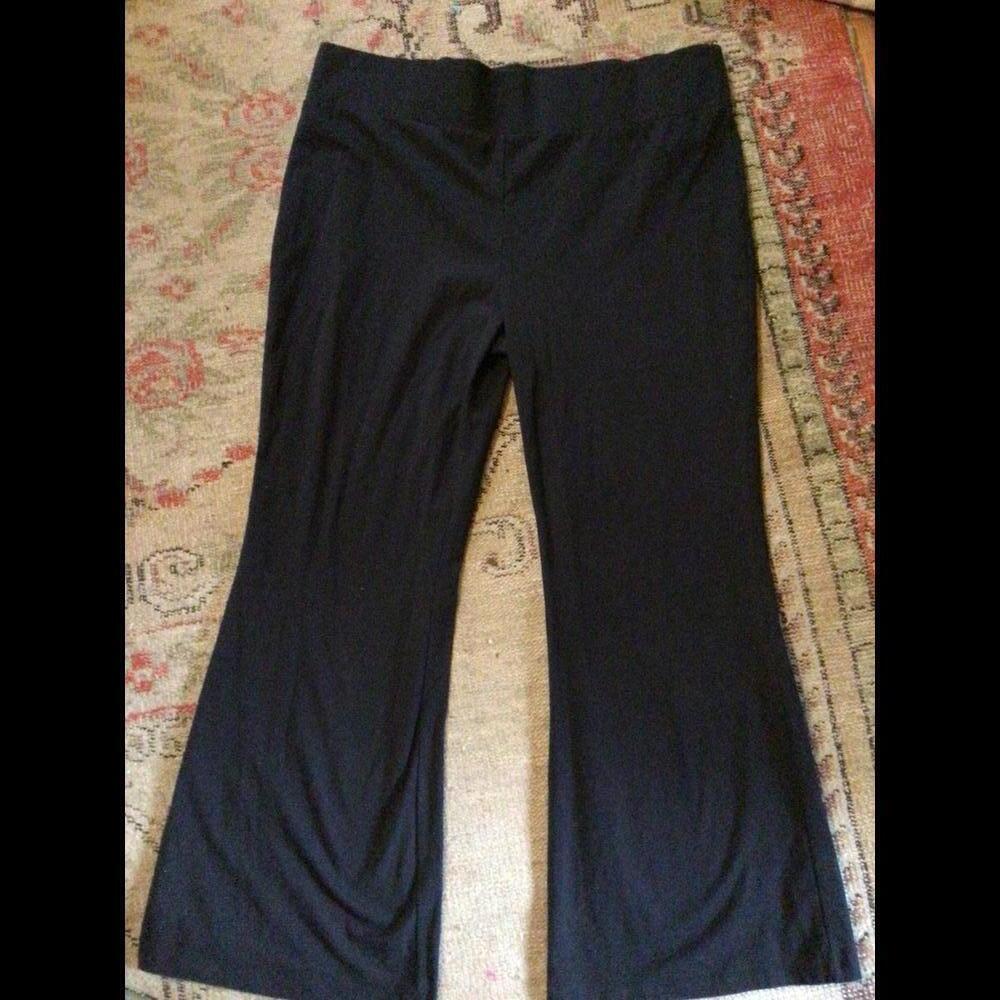 Logo Wide Leg High waisted Black Leggings XL